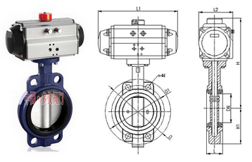 氣動(dòng)中線蝶閥結(jié)構(gòu)圖
